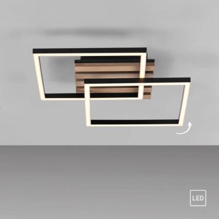 JUST LIGHT. 14053-79 - LED таванно осветително тяло AKUSTIKA LED/15W/230V дъб/черно