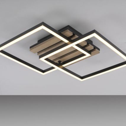 JUST LIGHT. 14053-79 - LED таванно осветително тяло AKUSTIKA LED/15W/230V дъб/черно