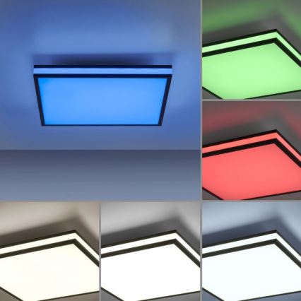 JUST LIGHT. 14110-18 - LED RGBW Димируем плафон MARIO BLACK LED/19,5W/230V 2700-5000K + дистанционно управление
