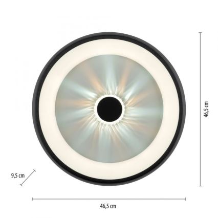 JUST LIGHT. 14384-18 - LED Димируем плафон VERTIGO LED/29W/230V 2700-5000K черен + дистанционно управление