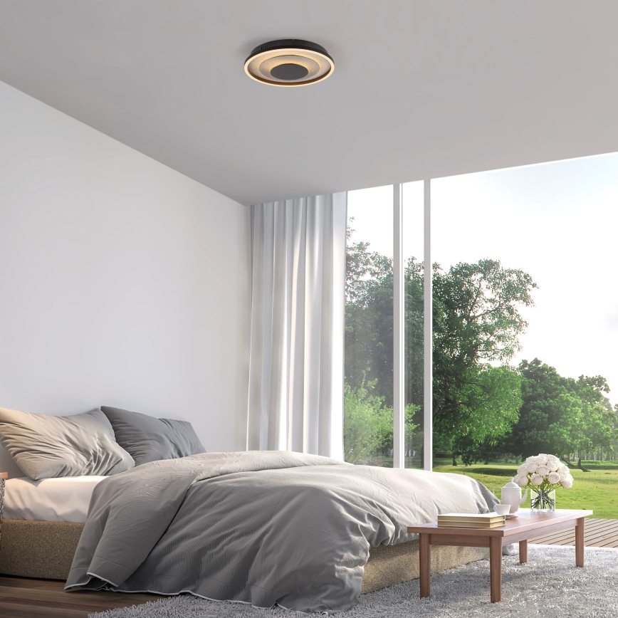 JUST LIGHT. 14409-21 - LED таванно осветително тяло GLITTY LED/22W/230V Ø 40 cm черно