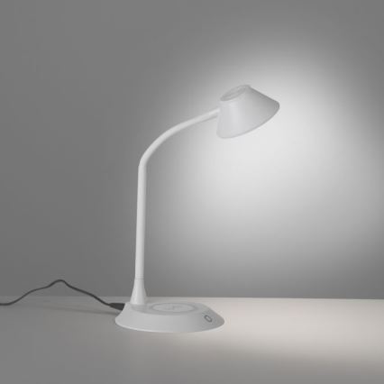 JUST LIGHT. 14414-16 - LED Димируема гъвкава сензорна настолна лампа с безжично зареждане PUCKI LED/4,5W/230V бяла