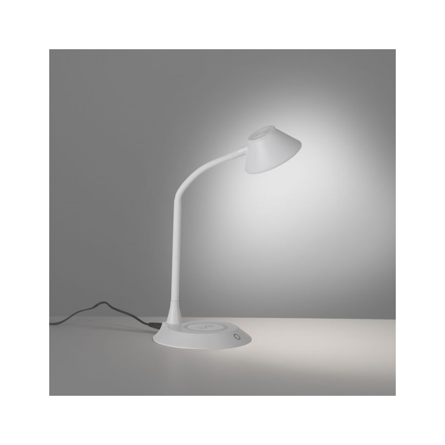 JUST LIGHT. 14414-16 - LED Димируема гъвкава сензорна настолна лампа с безжично зареждане PUCKI LED/4,5W/230V бяла
