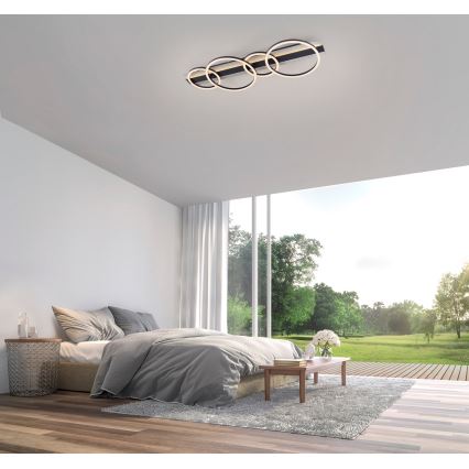 JUST LIGHT. 14426-21 - LED таванно осветително тяло CICHIO LED/37W/230V + LED/9,5W 30x86 cm черно