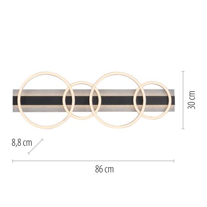 JUST LIGHT. 14426-21 - LED таванно осветително тяло CICHIO LED/37W/230V + LED/9,5W 30x86 cm черно