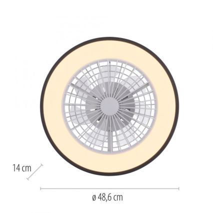 JUST LIGHT. 14447-18 - LED RGBW Димируем таванен вентилатор със светлина LENO LED/44W/230V 3000-6500K Ø 48,6 cm бял + дистанционно управление