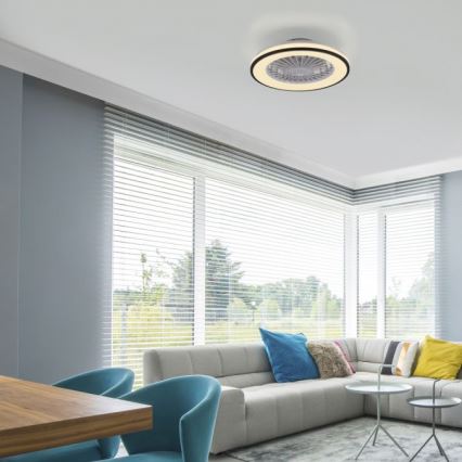 JUST LIGHT. 14447-18 - LED RGBW регулируем таванен вентилатор с осветление LENO LED/44W/230V 3000-6500K Ø 48,6 см бял + дистанционно управление