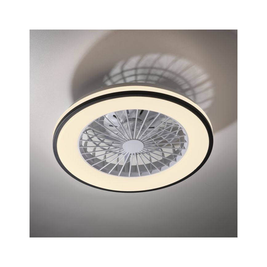 JUST LIGHT. 14447-18 - LED RGBW регулируем таванен вентилатор с осветление LENO LED/44W/230V 3000-6500K Ø 48,6 см бял + дистанционно управление