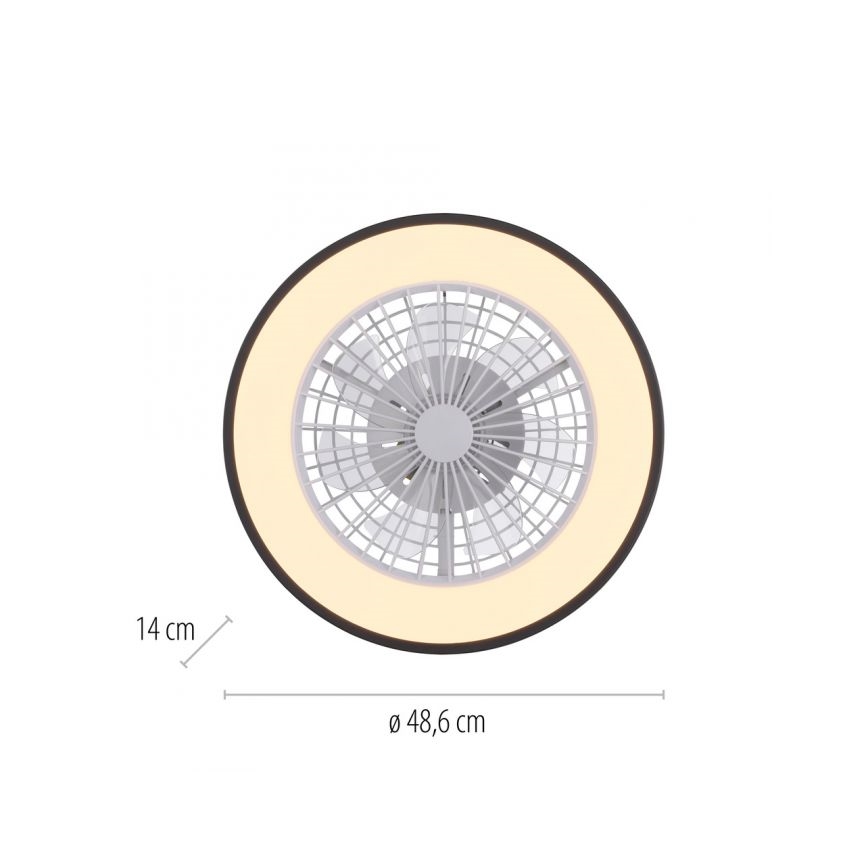 JUST LIGHT. 14447-18 - LED RGBW регулируем таванен вентилатор с осветление LENO LED/44W/230V 3000-6500K Ø 48,6 см бял + дистанционно управление