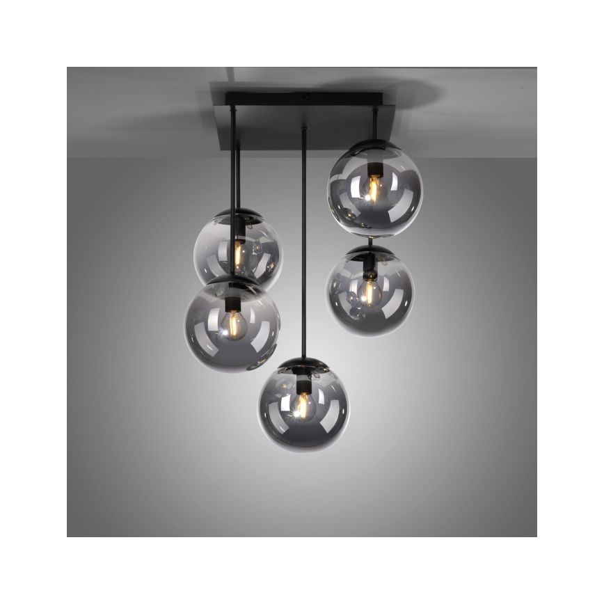 JUST LIGHT. 14602-18 - Висящ полилей WIDOW 5xE14/25W/230V черен
