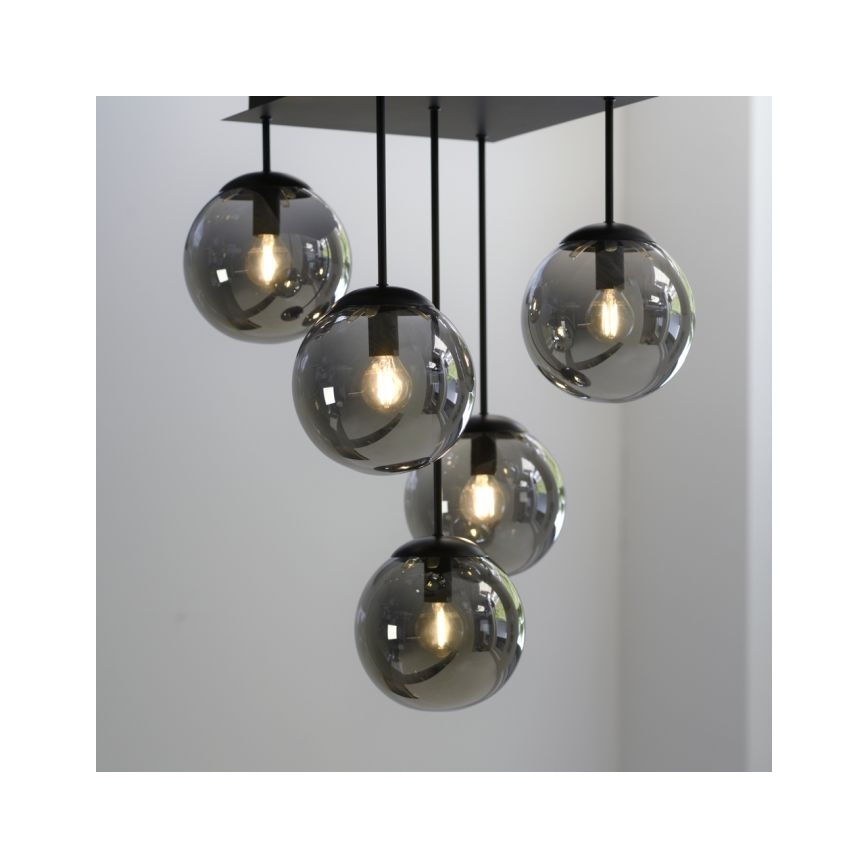 JUST LIGHT. 14602-18 - Висящ полилей WIDOW 5xE14/25W/230V черен