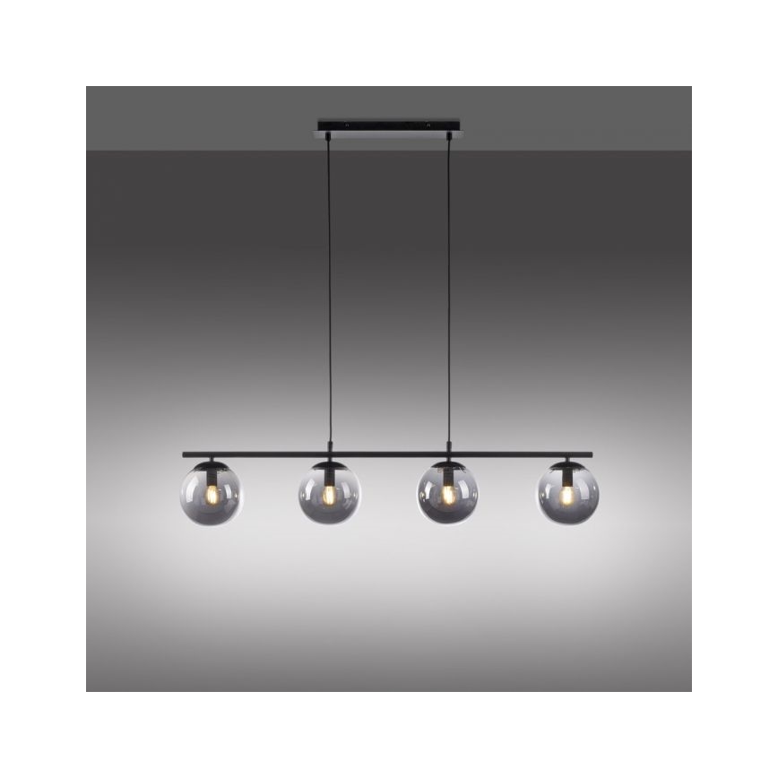 JUST LIGHT. 14604-18 - Пендел WIDOW 4xE14/25W/230V черен