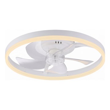 JUST LIGHT. 14624-16 - димируем таванен вентилатор с LED осветление RITA LED/22W/230V 3000-6000K Ø 50 cm бял + дистанционно управление