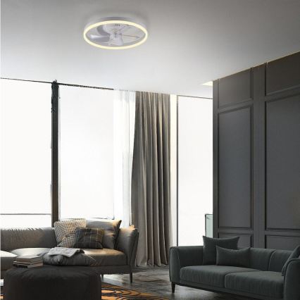 JUST LIGHT. 14624-16 - димируем таванен вентилатор с LED осветление RITA LED/22W/230V 3000-6000K Ø 50 cm бял + дистанционно управление