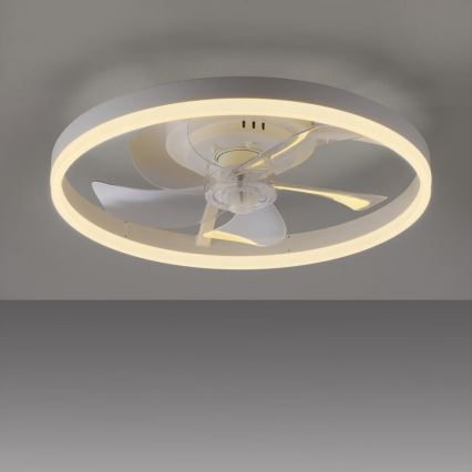 JUST LIGHT. 14624-16 - димируем таванен вентилатор с LED осветление RITA LED/22W/230V 3000-6000K Ø 50 cm бял + дистанционно управление