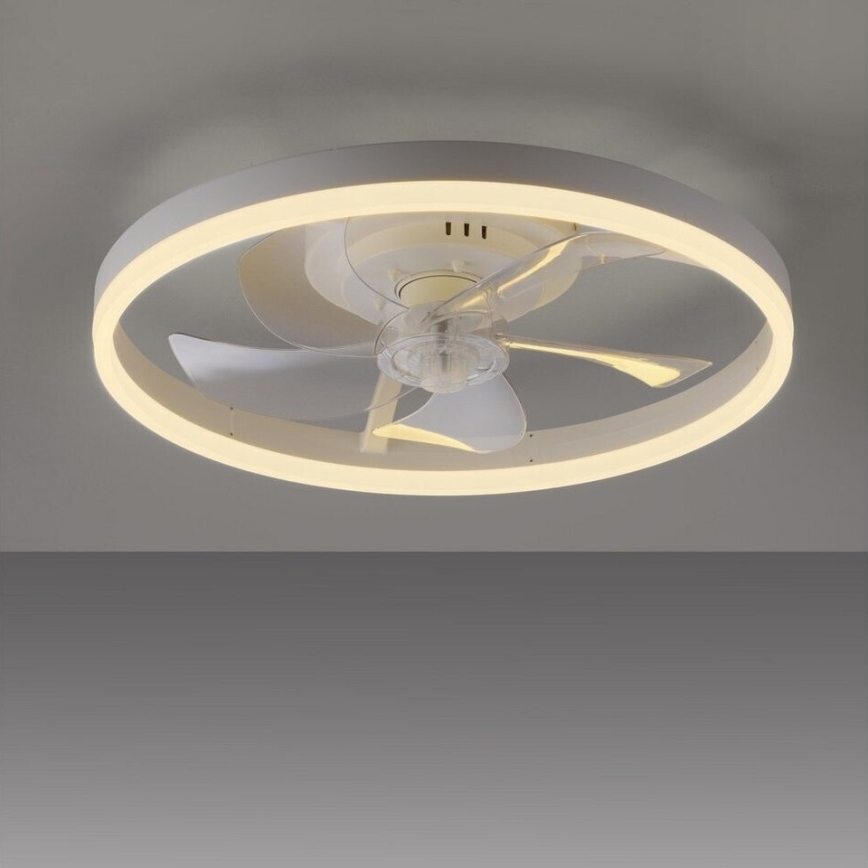 JUST LIGHT. 14624-16 - димируем таванен вентилатор с LED осветление RITA LED/22W/230V 3000-6000K Ø 50 cm бял + дистанционно управление