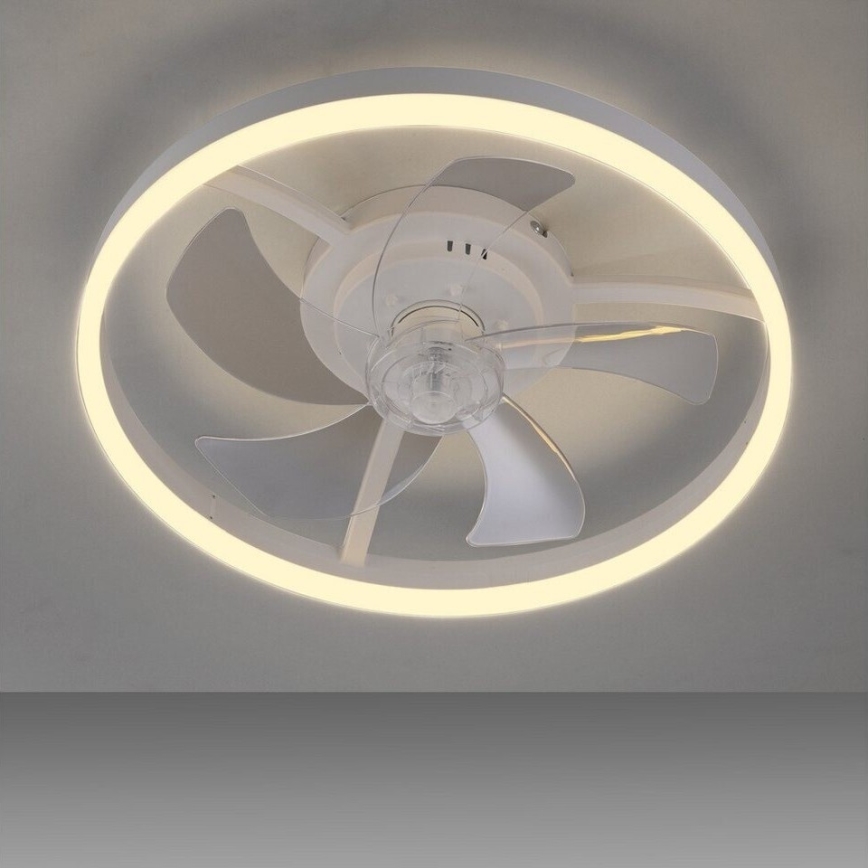 JUST LIGHT. 14624-16 - димируем таванен вентилатор с LED осветление RITA LED/22W/230V 3000-6000K Ø 50 cm бял + дистанционно управление
