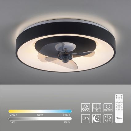JUST LIGHT. 14644-18 - LED Димируем плафон с вентилатор VENIKA LED/36W/230V Ø 48,6 см 2700-5000K + дистанционно управление