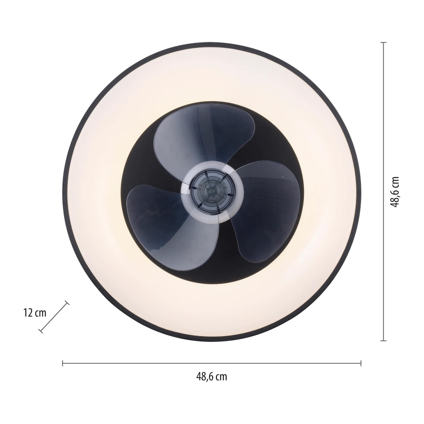 JUST LIGHT. 14644-18 - LED Димируем плафон с вентилатор VENIKA LED/36W/230V Ø 48,6 см 2700-5000K + дистанционно управление