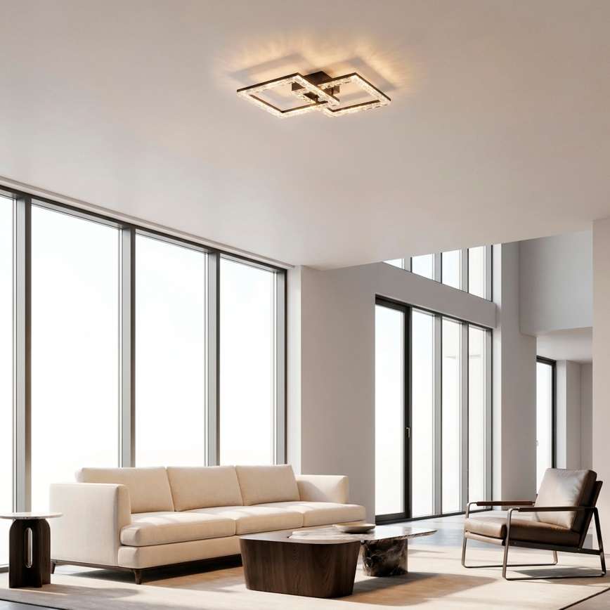 JUST LIGHT. 14732-18 - LED таванно осветително тяло GLITRA LED/17,5W/230V 37,6x37,6 см черно