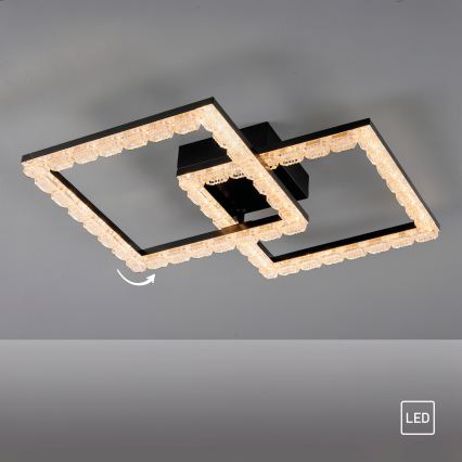 JUST LIGHT. 14732-18 - LED таванно осветително тяло GLITRA LED/17,5W/230V 37,6x37,6 см черно