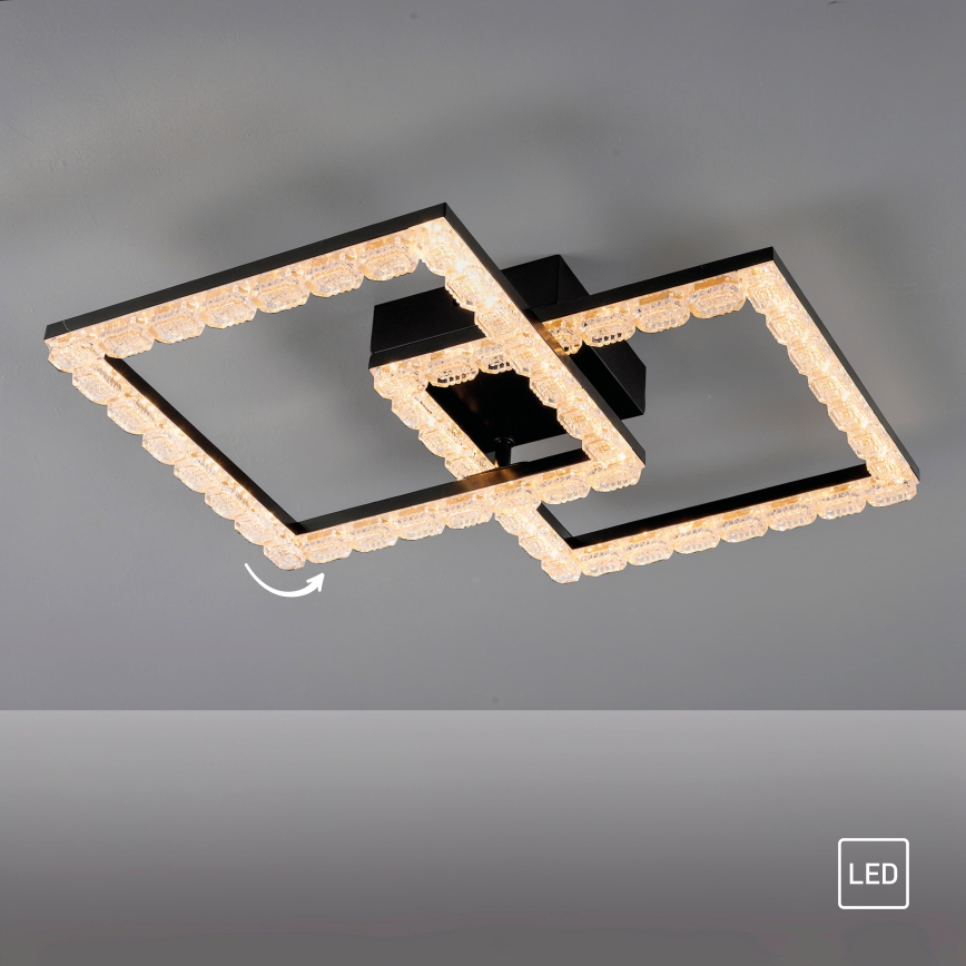 JUST LIGHT. 14732-18 - LED таванно осветително тяло GLITRA LED/17,5W/230V 37,6x37,6 см черно