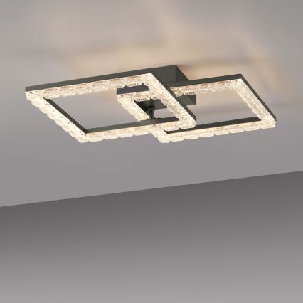 JUST LIGHT. 14732-18 - LED таванно осветително тяло GLITRA LED/17,5W/230V 37,6x37,6 см черно