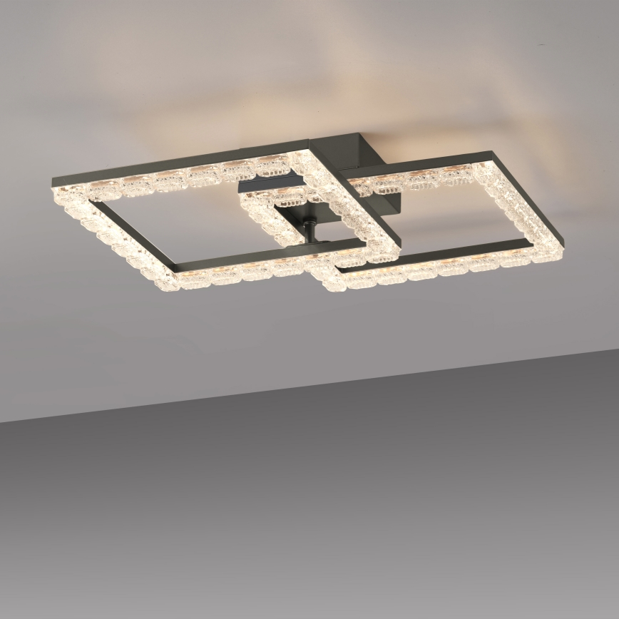 JUST LIGHT. 14732-18 - LED таванно осветително тяло GLITRA LED/17,5W/230V 37,6x37,6 см черно