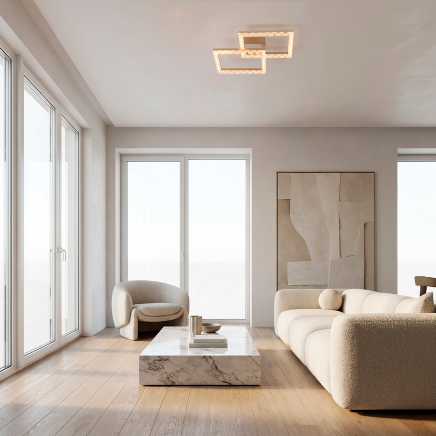 JUST LIGHT. 14732-60 - LED таванно осветително тяло GLITRA LED/17,5W/230V 37,6x37,6 cm златисто