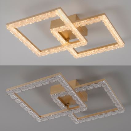 JUST LIGHT. 14732-60 - LED таванно осветително тяло GLITRA LED/17,5W/230V 37,6x37,6 cm златисто
