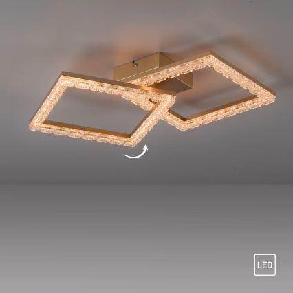 JUST LIGHT. 14732-60 - LED таванно осветително тяло GLITRA LED/17,5W/230V 37,6x37,6 cm златисто