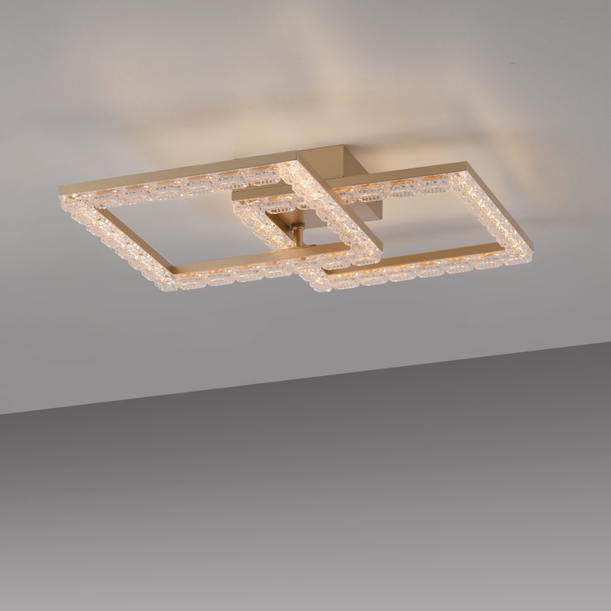 JUST LIGHT. 14732-60 - LED таванно осветително тяло GLITRA LED/17,5W/230V 37,6x37,6 cm златисто