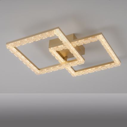 JUST LIGHT. 14732-60 - LED таванно осветително тяло GLITRA LED/17,5W/230V 37,6x37,6 cm златисто