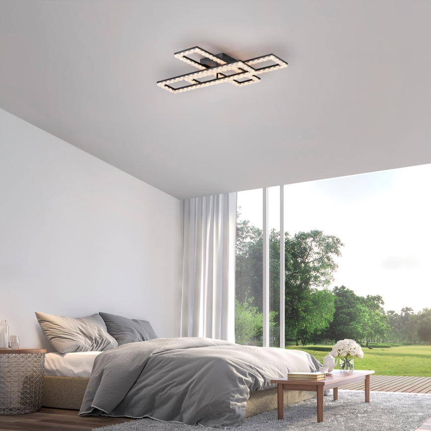 JUST LIGHT. 14733-18 - LED таванно осветително тяло GLITRA LED/35W/230V 57x72 cm черно