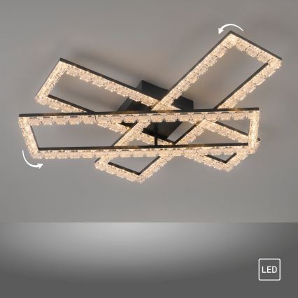 JUST LIGHT. 14733-18 - LED таванно осветително тяло GLITRA LED/35W/230V 57x72 cm черно