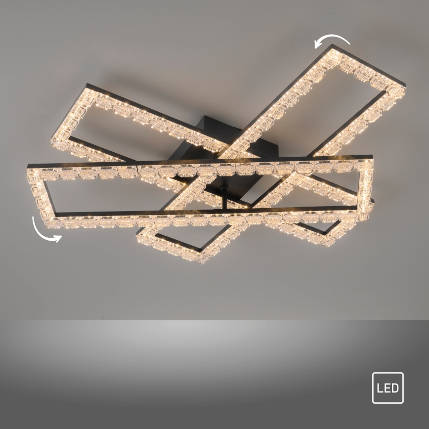 JUST LIGHT. 14733-18 - LED таванно осветително тяло GLITRA LED/35W/230V 57x72 cm черно