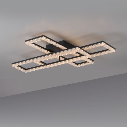 JUST LIGHT. 14733-18 - LED таванно осветително тяло GLITRA LED/35W/230V 57x72 cm черно