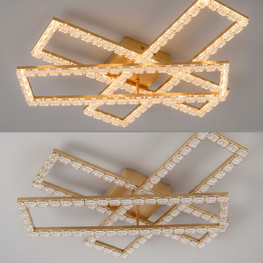 JUST LIGHT. 14733-60 - LED Таванно осветително тяло GLITRA LED/35W/230V 57,25x72,05 см златисто