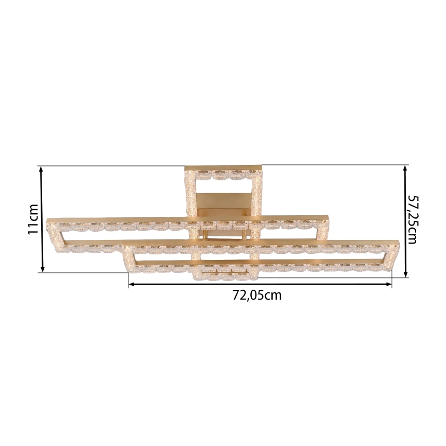 JUST LIGHT. 14733-60 - LED Таванно осветително тяло GLITRA LED/35W/230V 57,25x72,05 см златисто