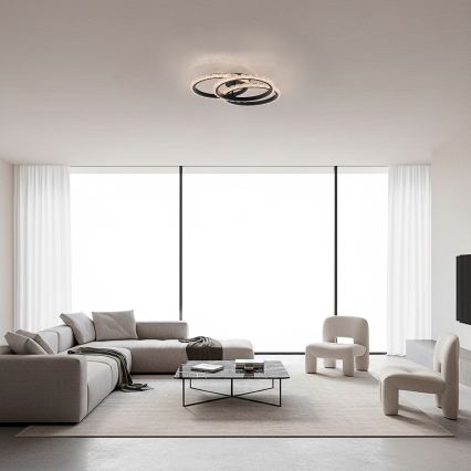 JUST LIGHT. 14734-18 - LED Таванно осветително тяло GLITRA LED/37W/230V Ø 50 см черно