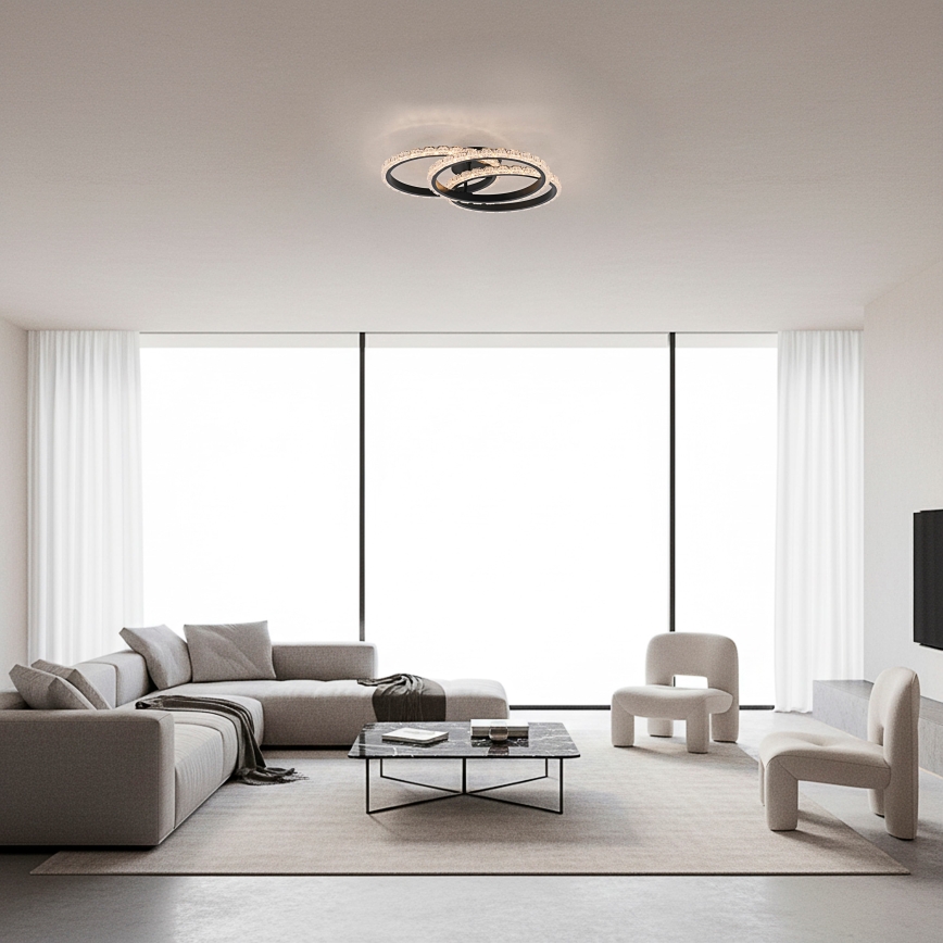 JUST LIGHT. 14734-18 - LED Таванно осветително тяло GLITRA LED/37W/230V Ø 50 см черно