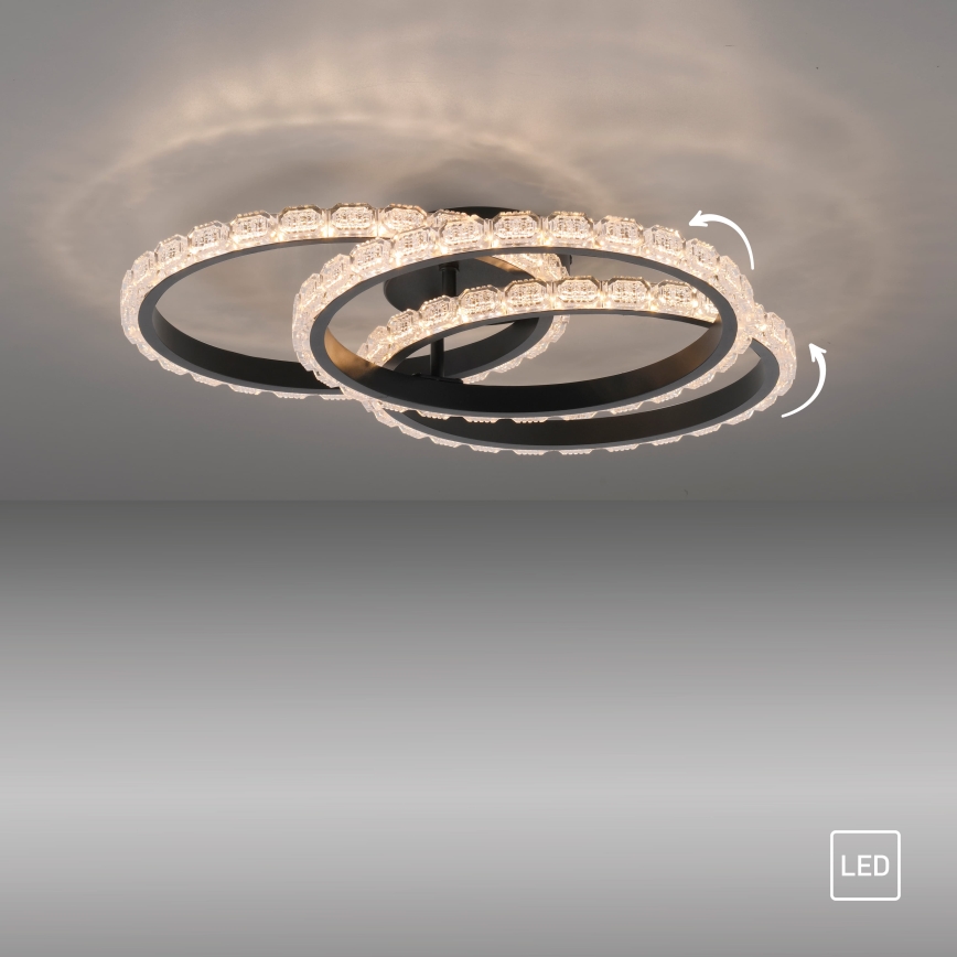 JUST LIGHT. 14734-18 - LED Таванно осветително тяло GLITRA LED/37W/230V Ø 50 см черно