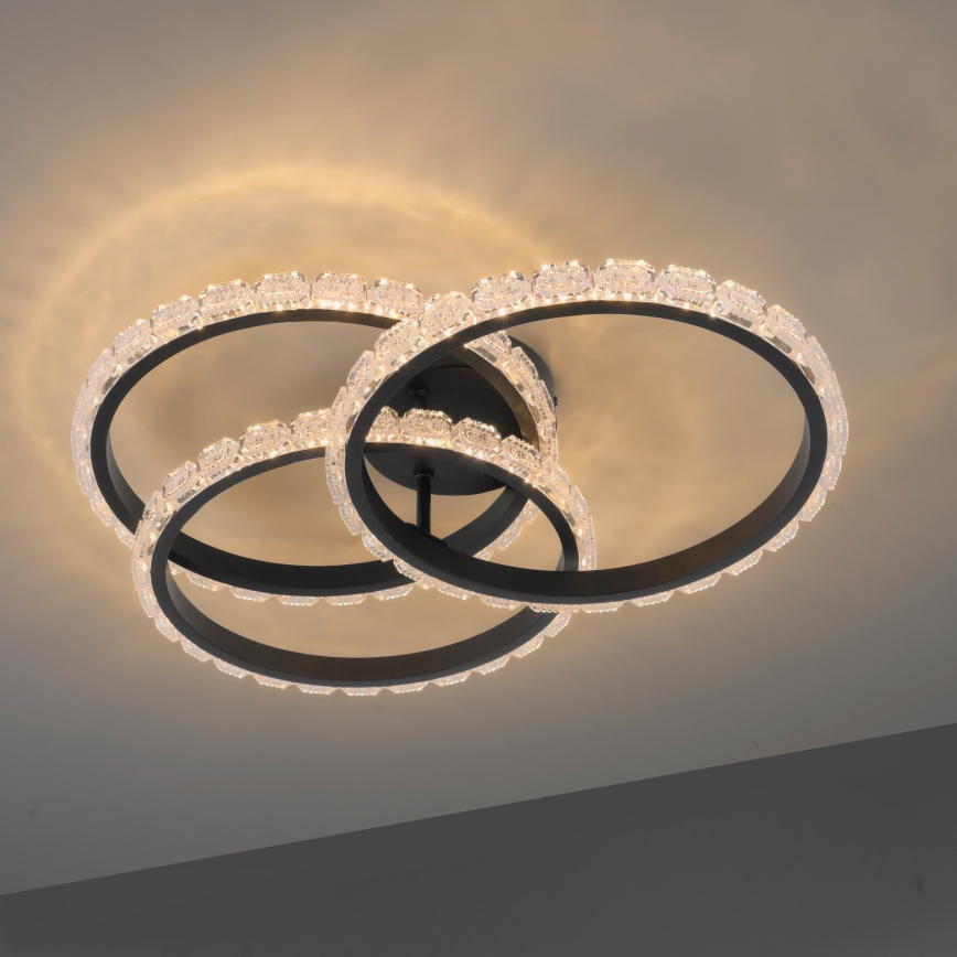 JUST LIGHT. 14734-18 - LED Таванно осветително тяло GLITRA LED/37W/230V Ø 50 см черно