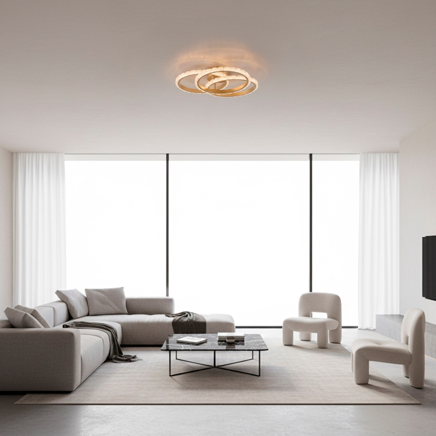 JUST LIGHT. 14734-60 - LED таванно осветително тяло GLITRA LED/37W/230V Ø 50 см златно