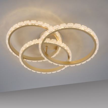 JUST LIGHT. 14734-60 - LED таванно осветително тяло GLITRA LED/37W/230V Ø 50 см златно