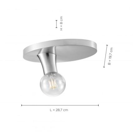 JUST LIGHT. 14777-55 - Плафон TURN ME 1xE27/60W/230V матов хром