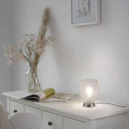 JUST LIGHT. 14906-55 - Настолна лампа REISHI 1xE27/40W/230V матов хром
