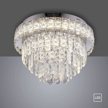JUST LIGHT. 15092-17 - LED Таванно осветително тяло KULUNKA LED/33W/230V Ø 38 см лъскав хром