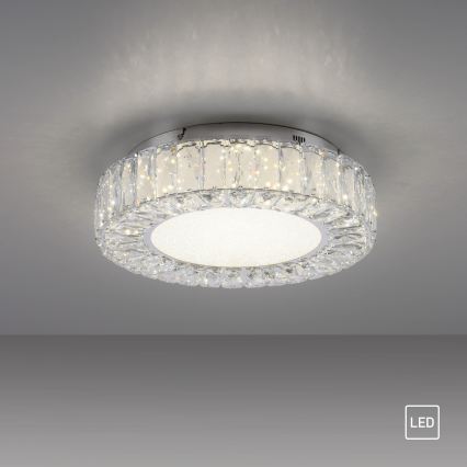 JUST LIGHT. 15221-17 - LED таванно осветително тяло KULUNKA LED/32W/230V Ø 37 см лъскав хром