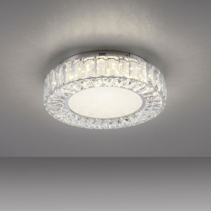 JUST LIGHT. 15221-17 - LED таванно осветително тяло KULUNKA LED/32W/230V Ø 37 см лъскав хром